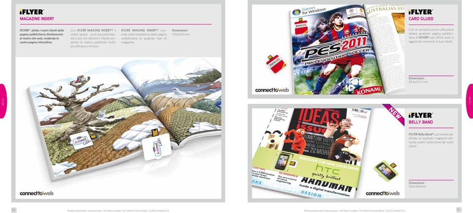 iflyer MAILING INSERT consiste nella fustellatura della pagina pubblicitaria di qualsiasi tipo di magazine.