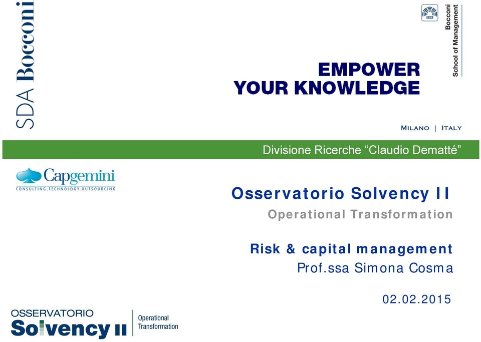 Operational Transformation Risk &