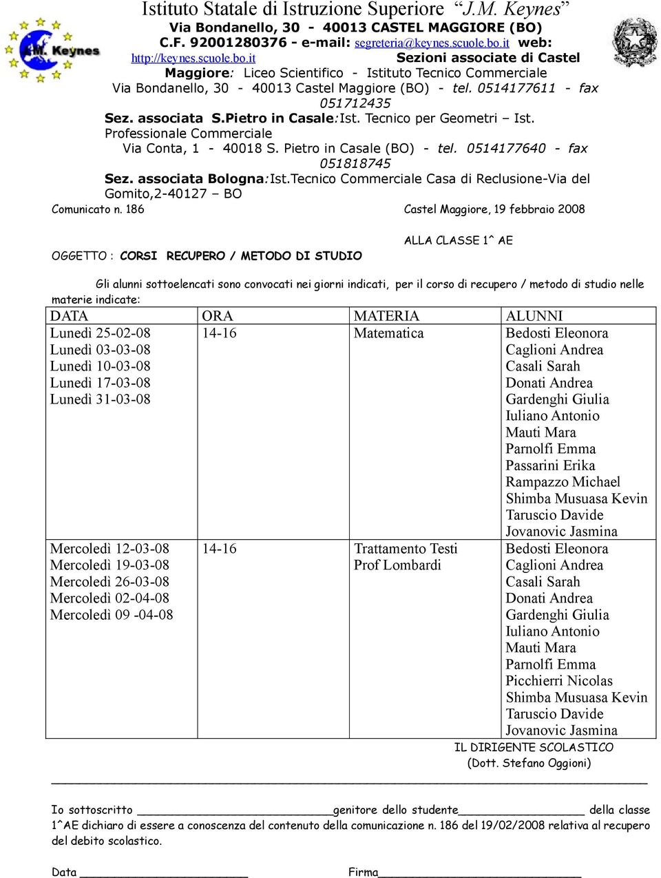 14-16 Trattamento Testi Prof Lombardi Bedosti Eleonora Caglioni Andrea Casali Sarah Donati Andrea Gardenghi Giulia Iuliano Antonio Mauti Mara Parnolfi Emma Picchierri Nicolas Shimba