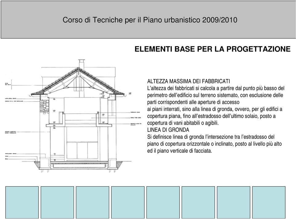 edifici a copertura piana, fino all estradosso dell ultimo solaio, posto a copertura di vani abitabili o agibili.