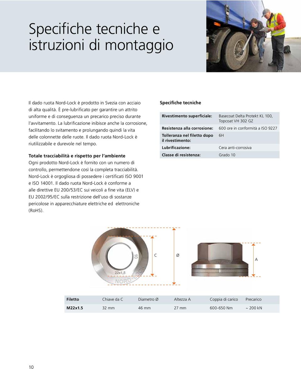 La lubrificazione inibisce anche la corrosione, facilitando lo svitamento e prolungando quindi la vita delle colonnette delle ruote. Il dado ruota Nord-Lock è riutilizzabile e durevole nel tempo.