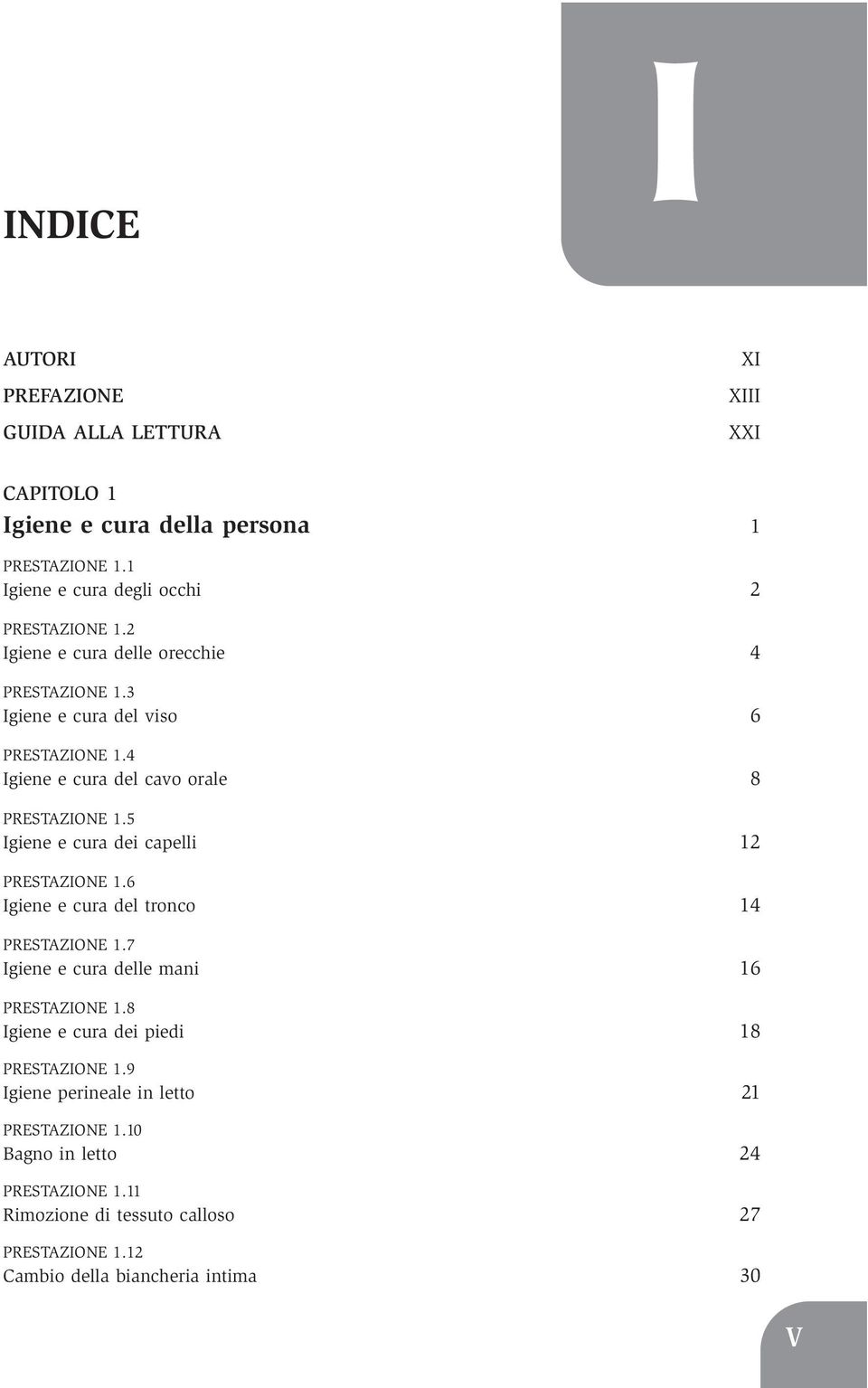 5 Igiene e cura dei capelli 12 PRESTAZIONE 1.6 Igiene e cura del tronco 14 PRESTAZIONE 1.7 Igiene e cura delle mani 16 PRESTAZIONE 1.