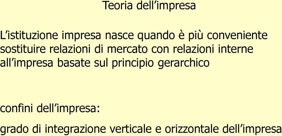 interne all impresa basate sul principio gerarchico confini