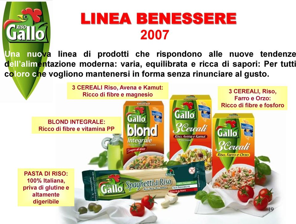 3 CEREALI Riso, Avena e Kamut: Ricco di fibre e magnesio 3 CEREALI, Riso, Farro e Orzo: Ricco di fibre e fosforo