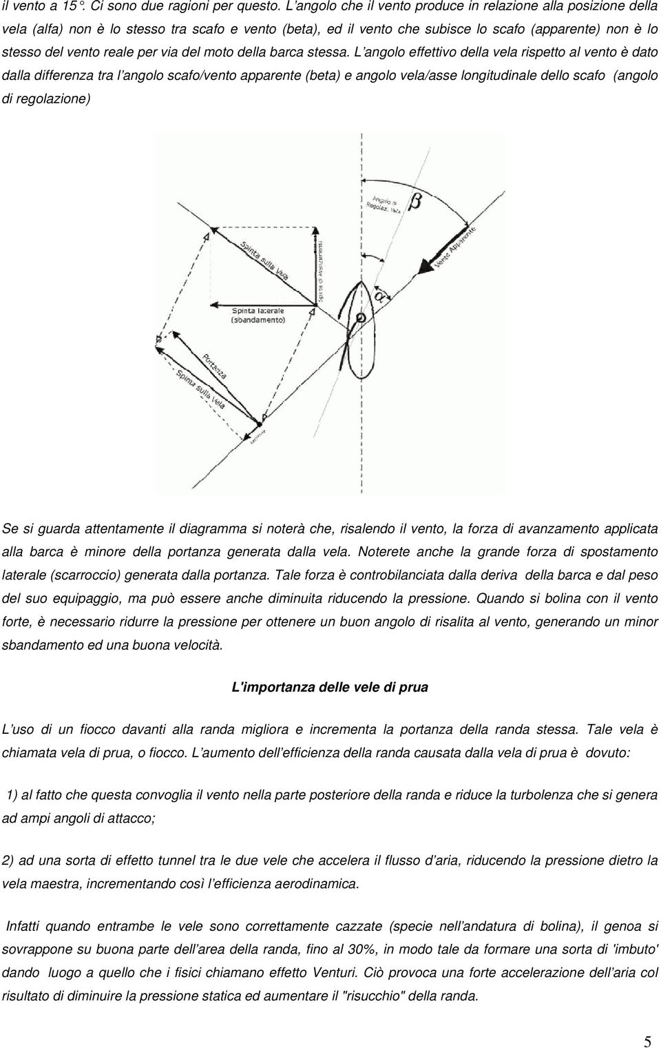 via del moto della barca stessa.