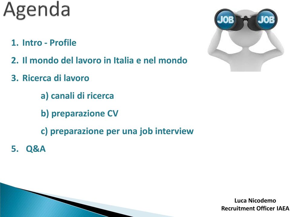 Ricerca di lavoro a) canali di ricerca b)