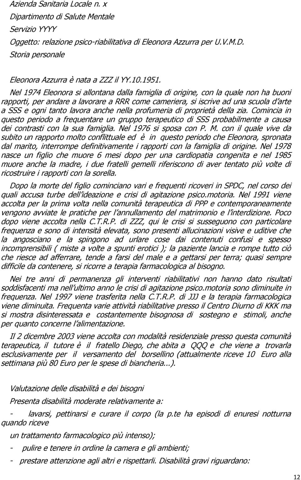 Nel 1974 Eleonora si allontana dalla famiglia di origine, con la quale non ha buoni rapporti, per andare a lavorare a RRR come cameriera, si iscrive ad una scuola d arte a SSS e ogni tanto lavora