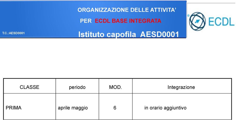 :AESD0001 Istituto capofila AESD0001