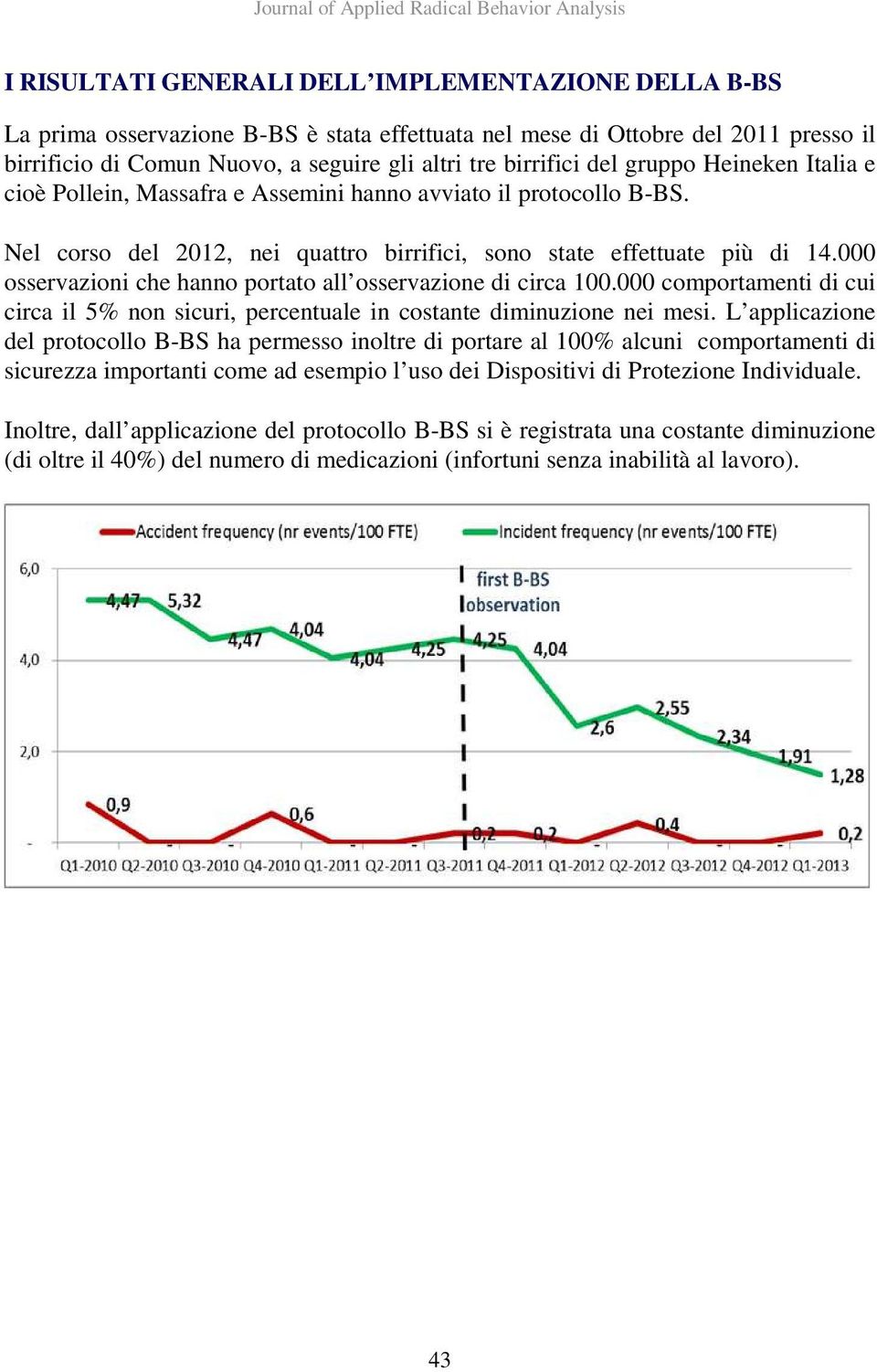 Nel corso del 2012, nei quattro birrifici, sono state effettuate più di 14.000 osservazioni che hanno portato all osservazione di circa 100.