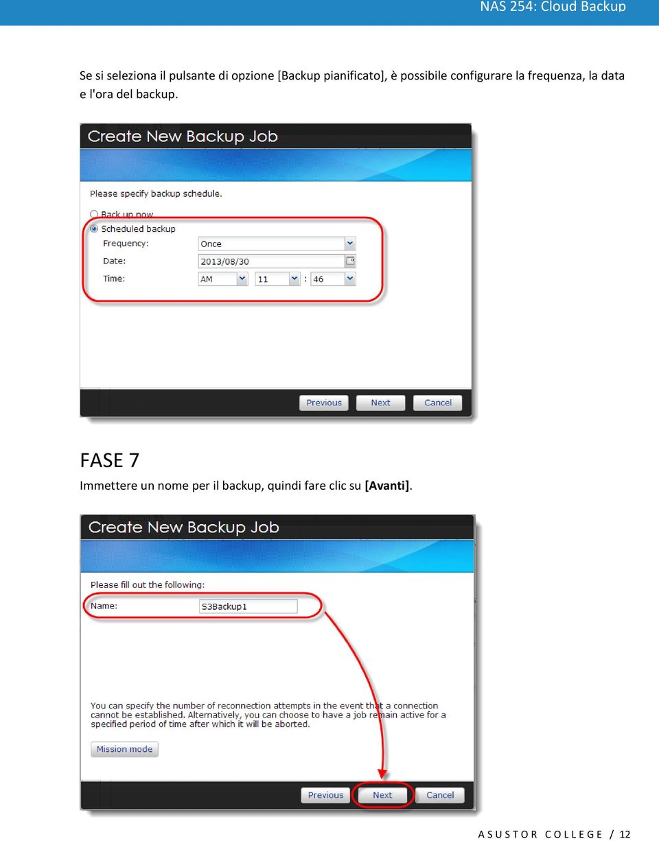 data e l'ora del backup.