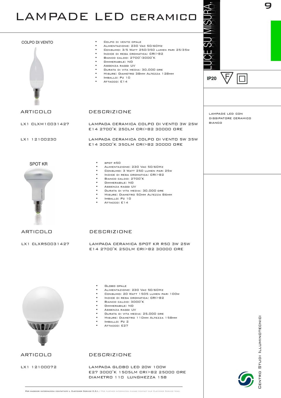 E14 3000 K 350LM CRI>82 30000 ORE lampade led con dissipatore ceramico bianco spot r50 Consumo: 3 Watt 250 lumen pari 25w Bianco caldo: 2700 K Durata di vita media: 30.