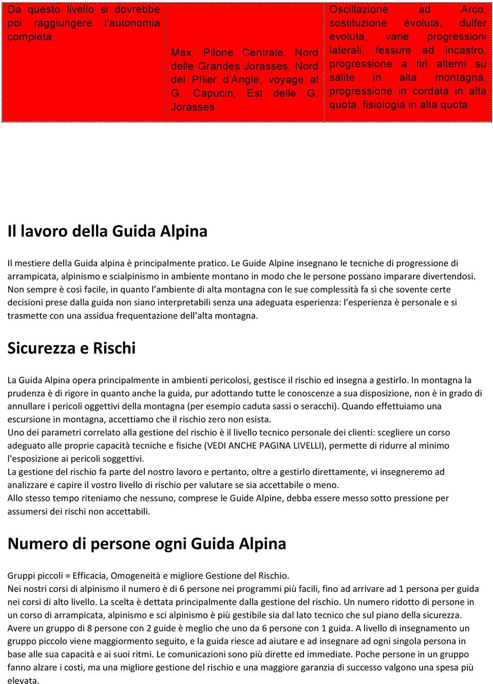 in alta quota, fisiologia in alta quota. Il lavoro della Guida Alpina Il mestiere della Guida alpina è principalmente pratico.