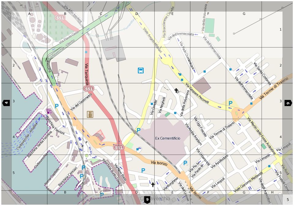 Arbatax anchina Santa ermina ivitavecchia anchina lavioni Roma apitale Lazio anchina enciari SS anchina Punto ranco Via Nino ixio Via Isonzo ivitavecchia Via orghese Via dell'unione Via Amba Aradam