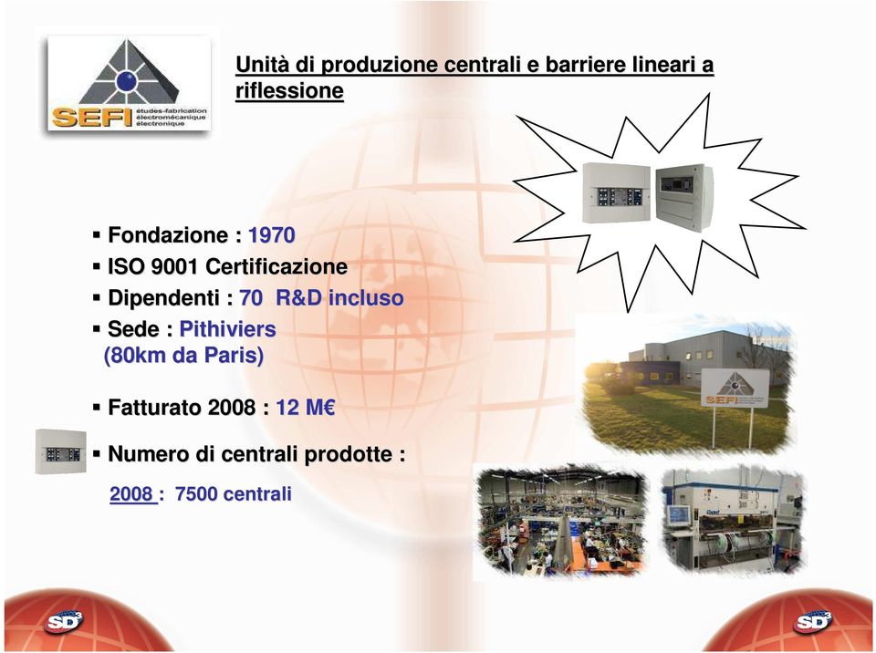 Dipendenti : 70 R&D incluso Sede : Pithiviers (80km da