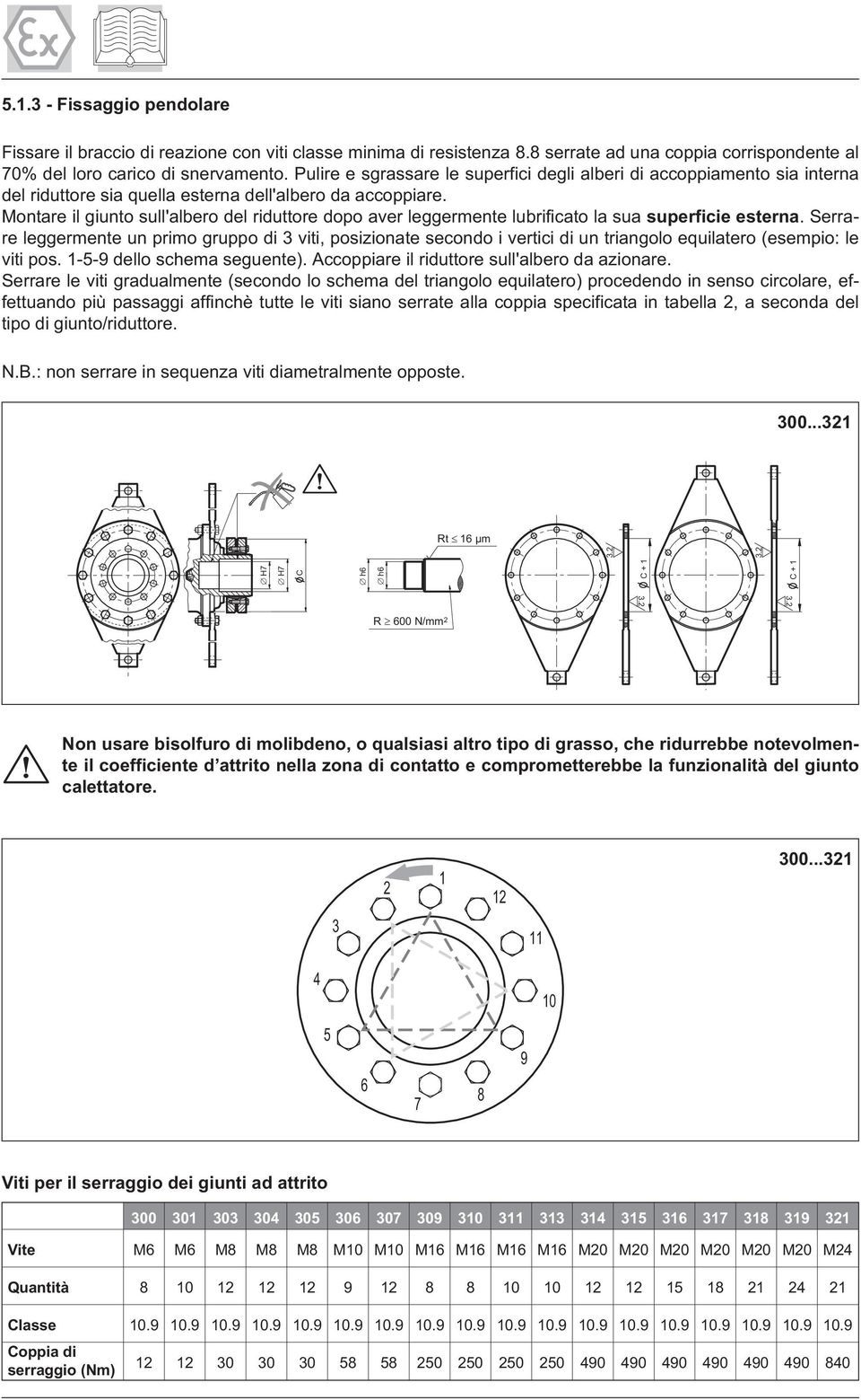 Montare il giunto sull'albero del riduttore dopo aver leggermente lubrificato la sua superficie esterna.