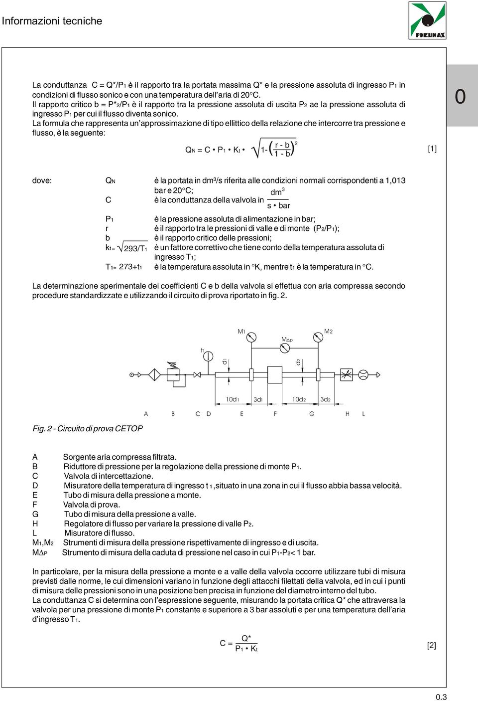 La formula che rappresenta un'approssimazione di tipo ellittico della relazione che intercorre tra pressione e flusso, è la seguente: r - b N = C P Kt - ) - b dove: N è la portata in dm³/s riferita