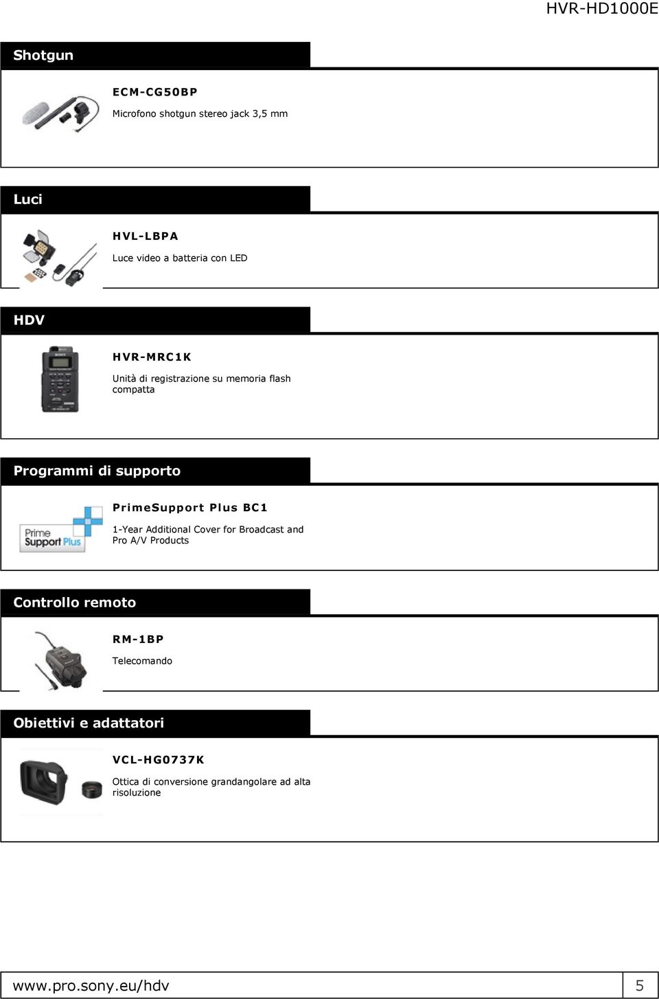 1-Year Additional Cover for Broadcast and Pro A/V Products Controllo remoto RM-1BP Telecomando