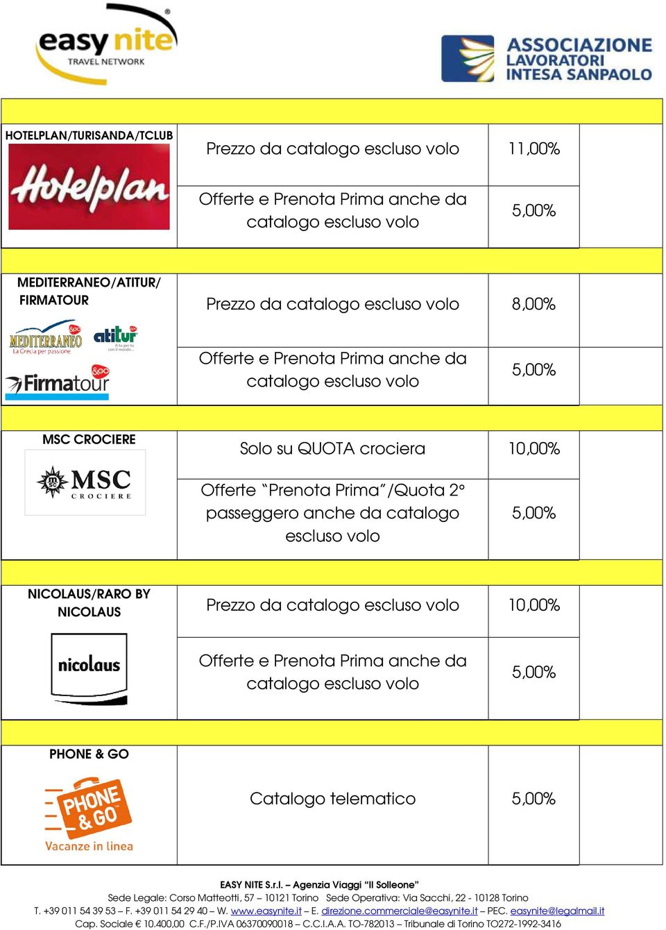 Offerte Prenota Prima /Quota 2 passeggero anche da catalogo escluso