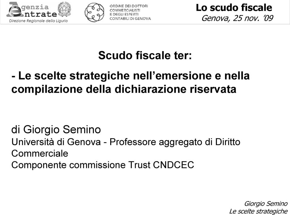 Università di Genova - Professore aggregato di