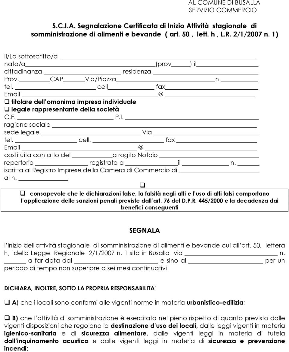 cell. fax Email @ costituita con atto del a rogito Notaio repertorio registrato a il n. iscritta al Registro Imprese della Camera di Commercio di al n.