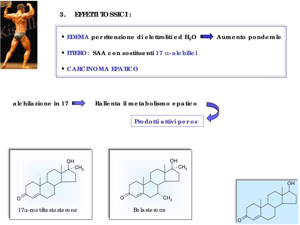 CARCINMA EPATIC alchilazione in 17 Rallenta il metabolismo