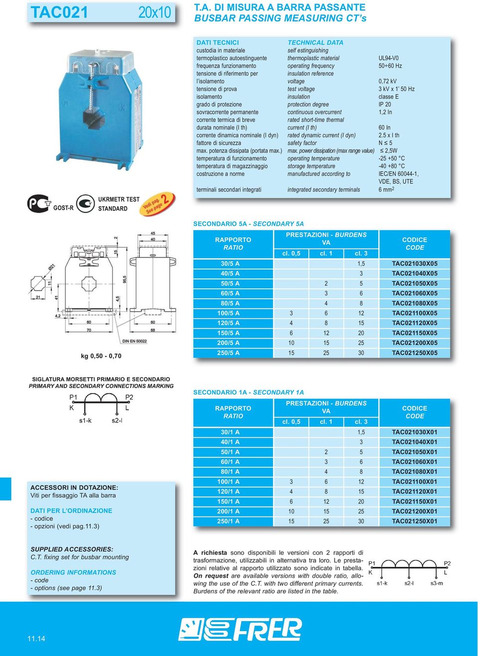 3 30/5 A 1,5 TAC021030X05 40/5 A 3 TAC021040X05 50/5 A 2 5 TAC021050X05 60/5 A 3 6 TAC021060X05 80/5 A 4 8 TAC021080X05 100/5 A 3 6 12 TAC021100X05 120/5 A 4 8 15 TAC021120X05 150/5 A 6 12 20