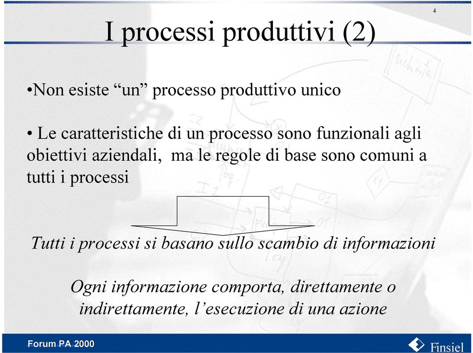 regole di base sono comuni a tutti i processi Tutti i processi si basano sullo