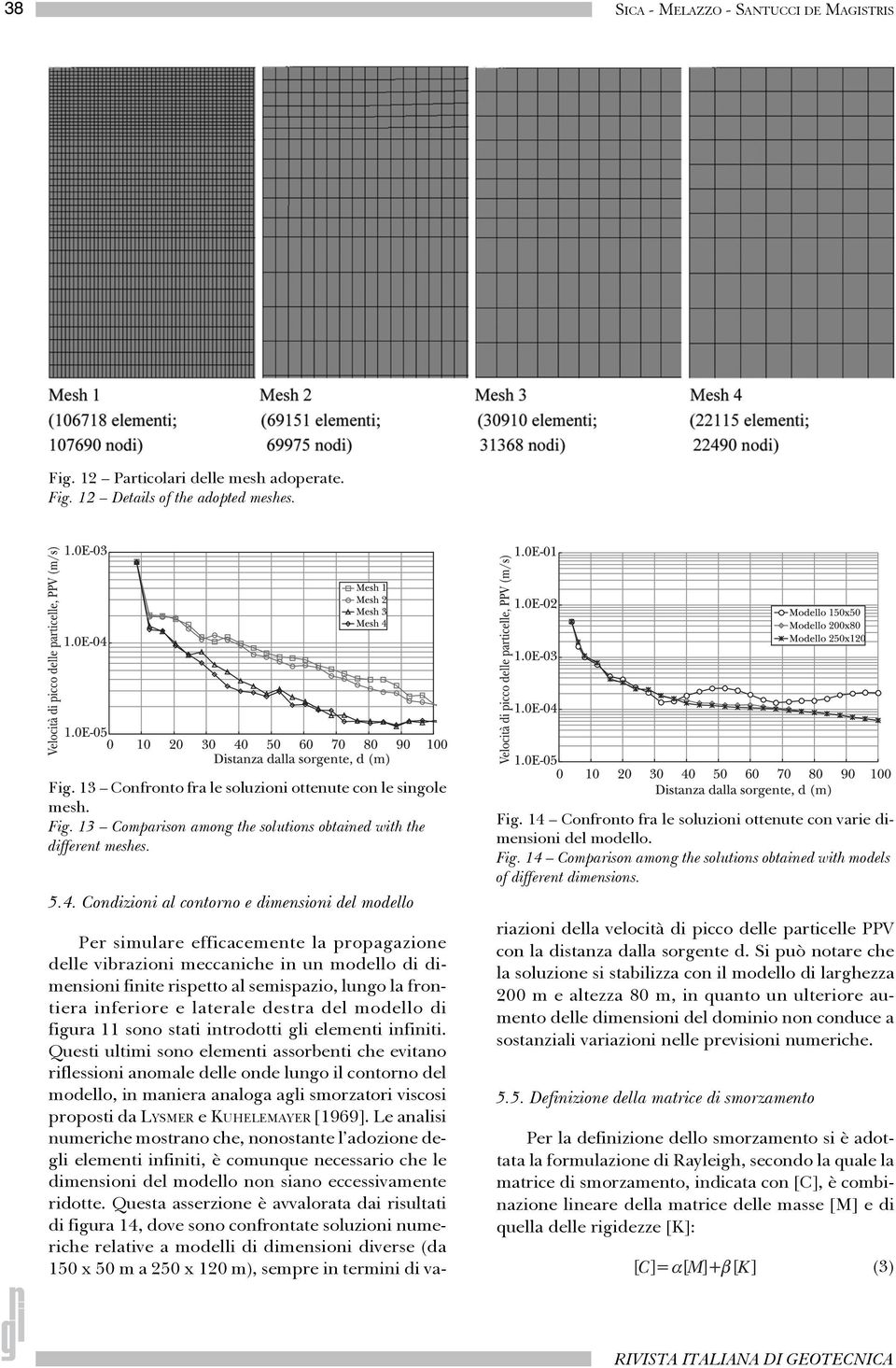 Per simulare efficacemente la propagazione delle vibrazioni meccaniche in un modello di dimensioni finite rispetto al semispazio, lungo la frontiera inferiore e laterale destra del modello di figura