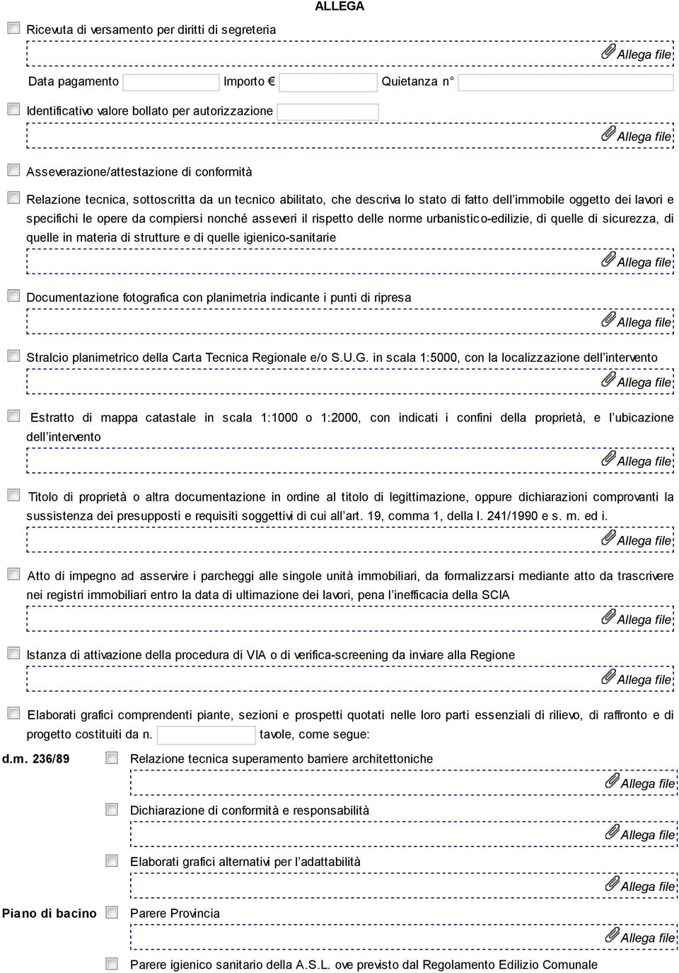 di quelle di sicurezza, di quelle in materia di strutture e di quelle igienico-sanitarie Documentazione fotografica con planimetria indicante i punti di ripresa Stralcio planimetrico della Carta