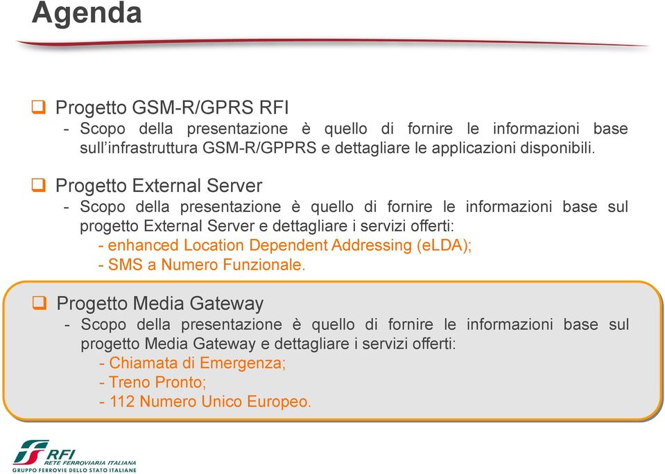 Progetto External Server - Scopo della presentazione è quello di fornire le informazioni base sul progetto External Server e dettagliare i servizi offerti: