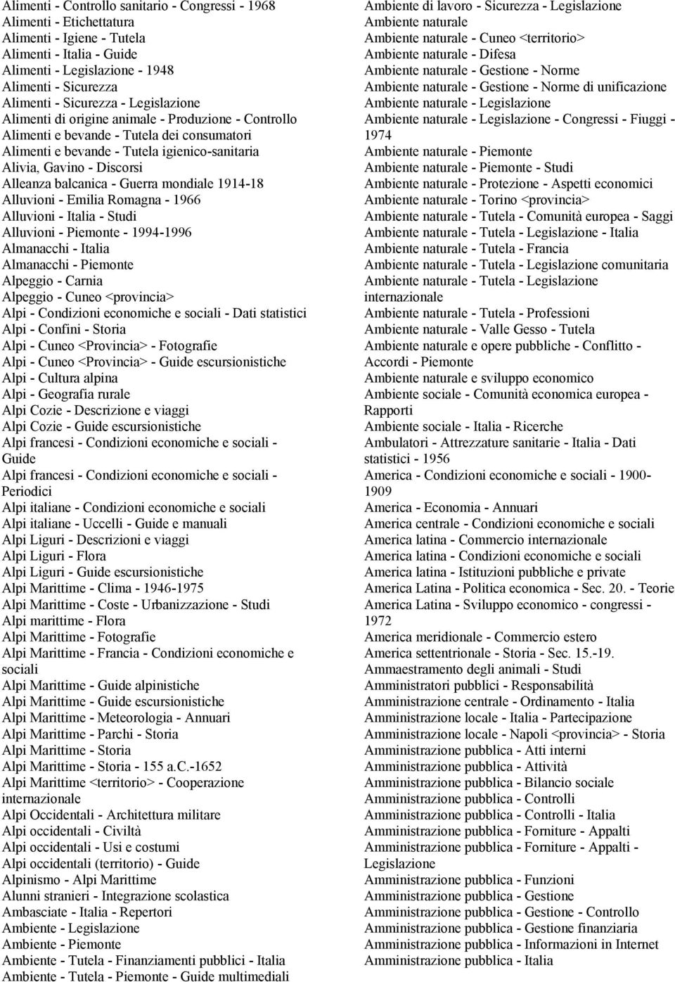 Alleanza balcanica - Guerra mondiale 1914-18 Alluvioni - Emilia Romagna - 1966 Alluvioni - Italia - Studi Alluvioni - Piemonte - 1994-1996 Almanacchi - Italia Almanacchi - Piemonte Alpeggio - Carnia