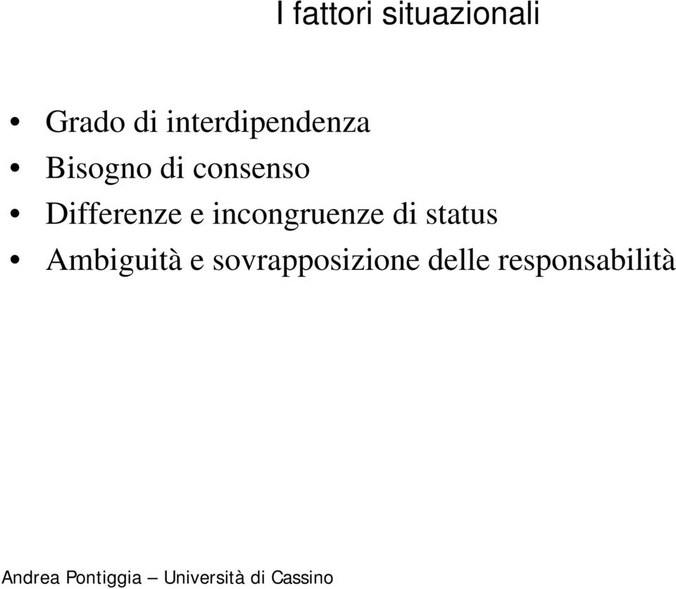 Differenze e incongruenze di status