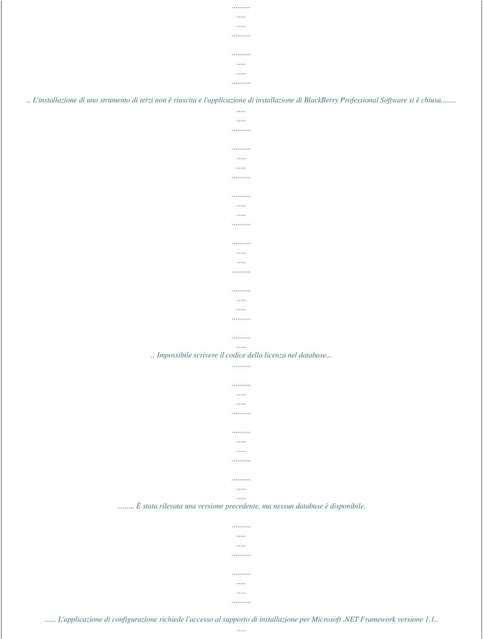 .... Impossibile scrivere il codice della licenza nel database.