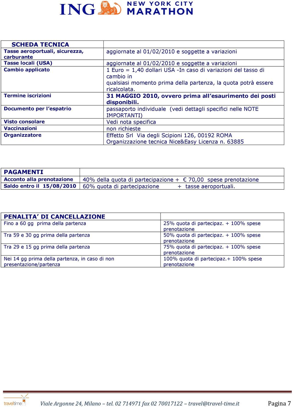 quota potrà essere ricalcolata. 31 MAGGIO 2010, ovvero prima all esaurimento dei posti disponibili.