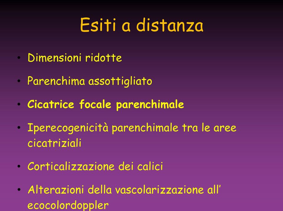 assottigliato Cicatrice focale parenchimale