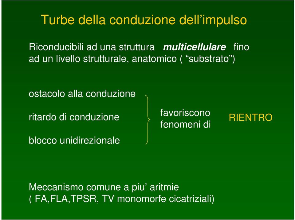 ostacolo alla conduzione ritardo di conduzione blocco unidirezionale