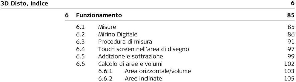 4 Touch screen nell'area di disegno 97 6.