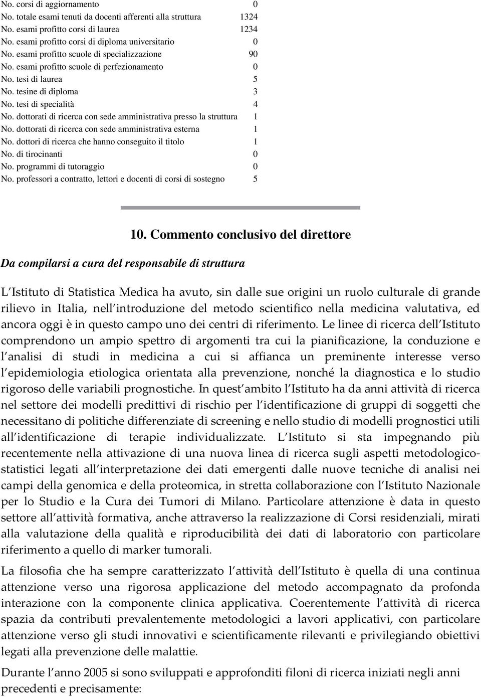 dottorati di ricerca con sede amministrativa presso la struttura 1 No. dottorati di ricerca con sede amministrativa esterna 1 No. dottori di ricerca che hanno conseguito il titolo 1 No.