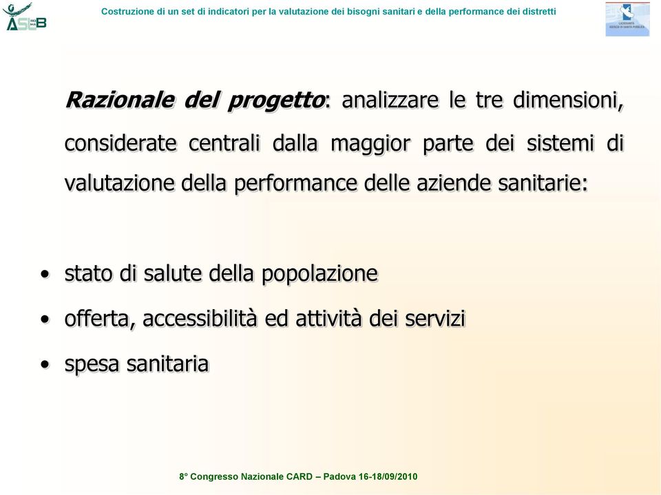 performance delle aziende sanitarie: stato di salute della