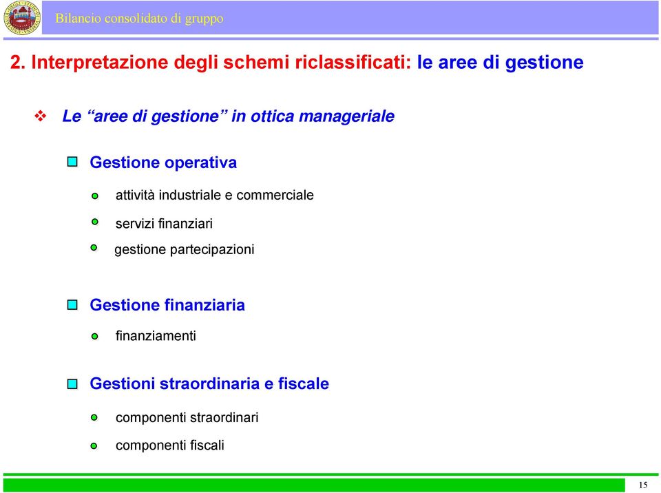 commerciale servizi finanziari gestione partecipazioni Gestione finanziaria