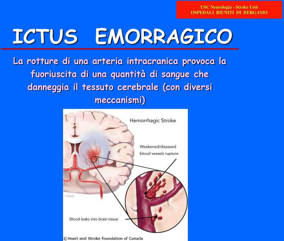 provoca la fuoriuscita di una quantità di sangue che