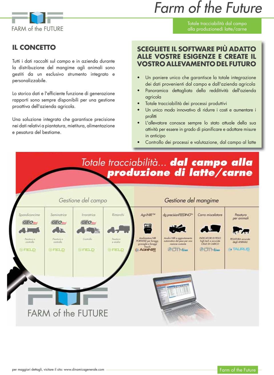 Una soluzione integrata che garantisce precisione nei dati relativi a piantatura, mietitura, alimentazione e pesatura del bestiame.