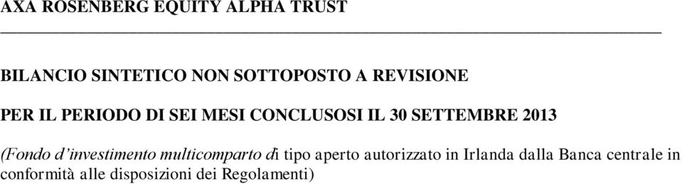 investimento multicomparto di tipo aperto autorizzato in