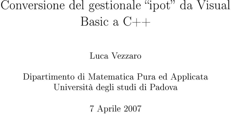 Dipartimento di Matematica Pura ed