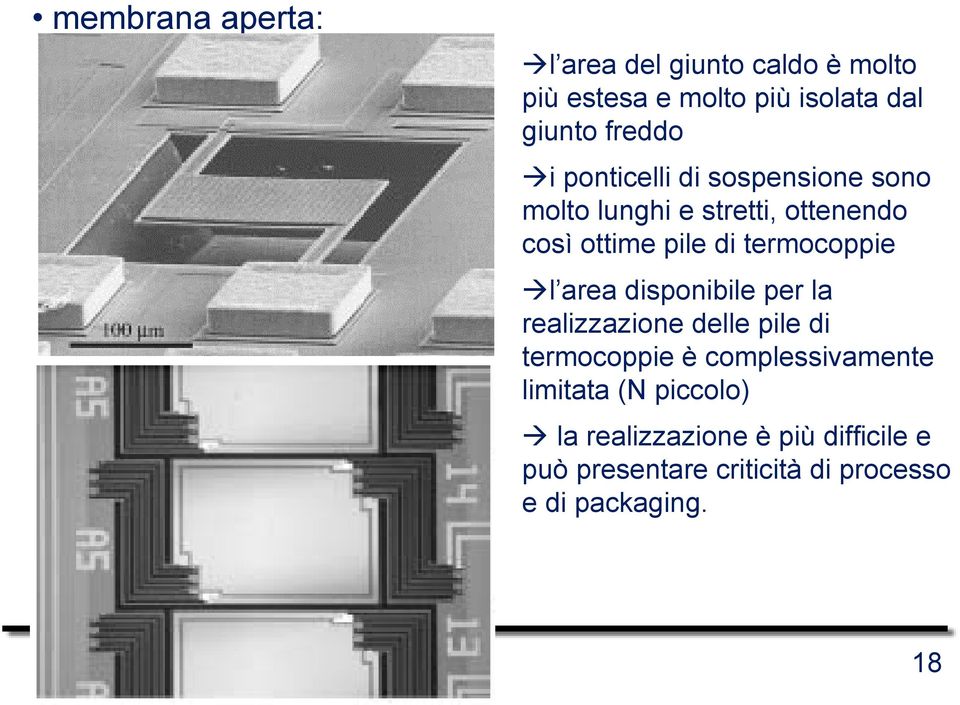 l area disponibile per la realizzazione delle pile di termocoppie è complessivamente limitata (N