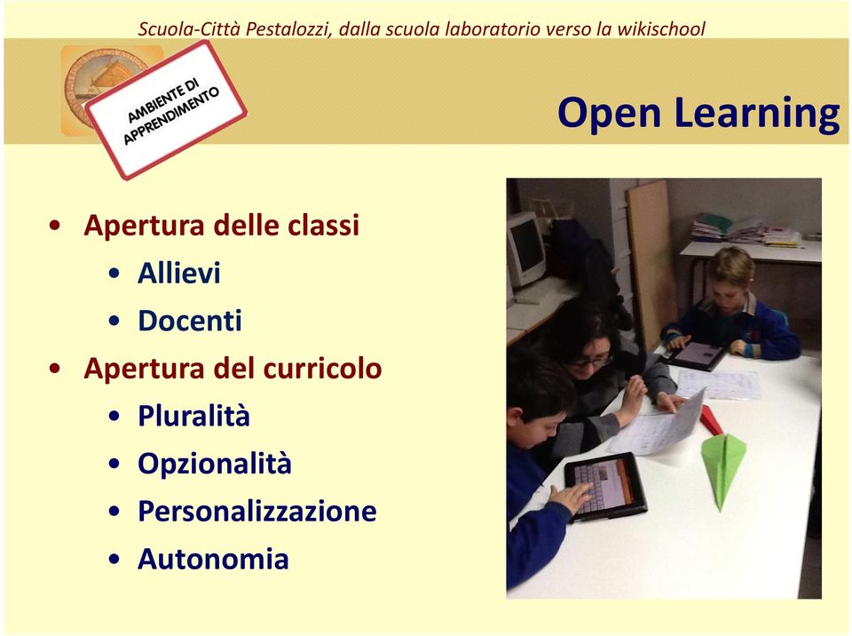 Apertura delle classi Allievi Docenti Apertura