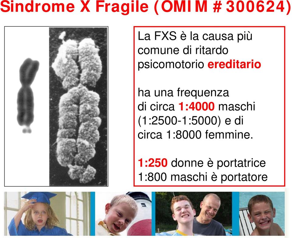 frequenza di circa 1:4000 maschi (1:2500-1:5000) e di