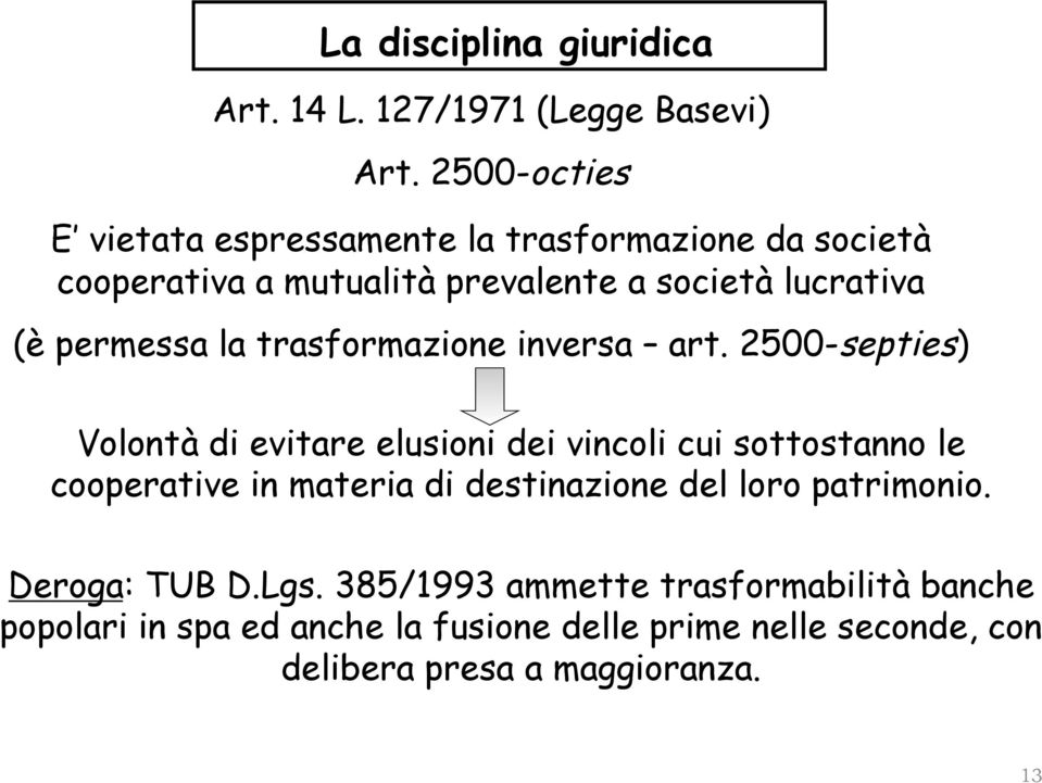 permessa la trasformazione inversa art.