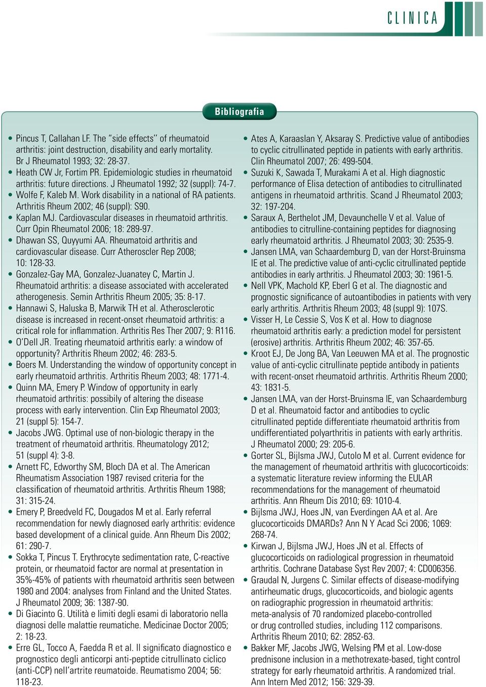 Arthritis Rheum 2002; 46 (suppl): S90. Kaplan MJ. Cardiovascular diseases in rheumatoid arthritis. Curr Opin Rheumatol 2006; 18: 289-97. Dhawan SS, Quyyumi AA.