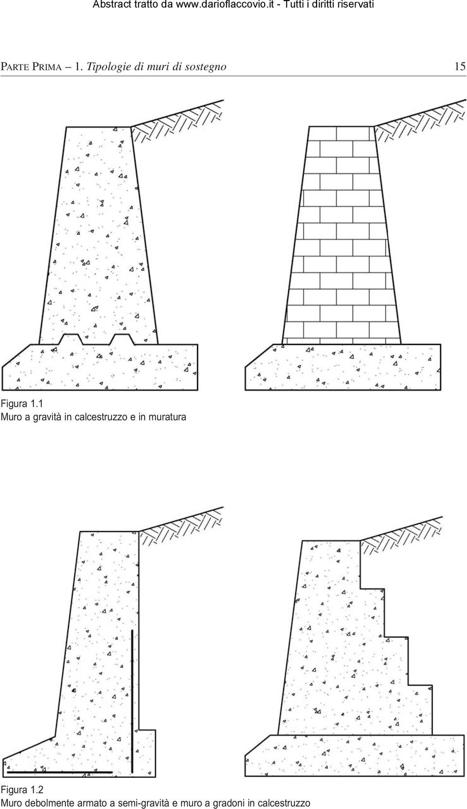 1 Muro a gravità in calcestruzzo e in muratura